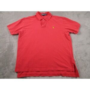 Polo Ralph Lauren Shirt Mens Red Green Short Sleeve Cotton Preppy Casual